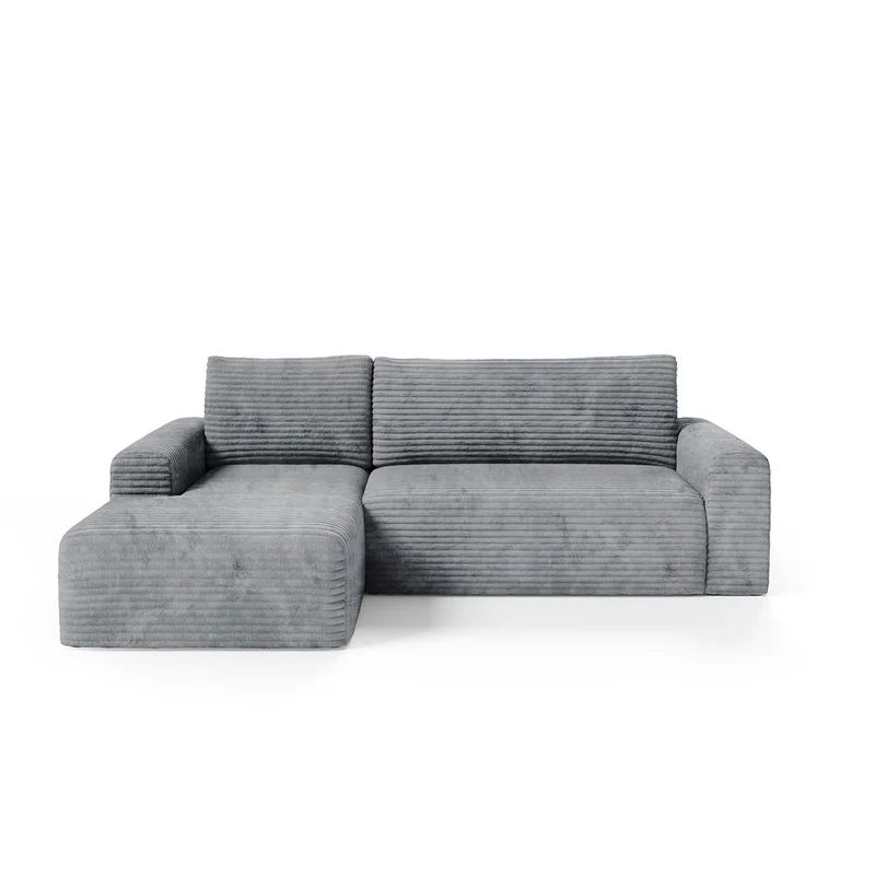 Canapé d'angle gauche convertible 3 places avec coffre Romeo Gris foncé