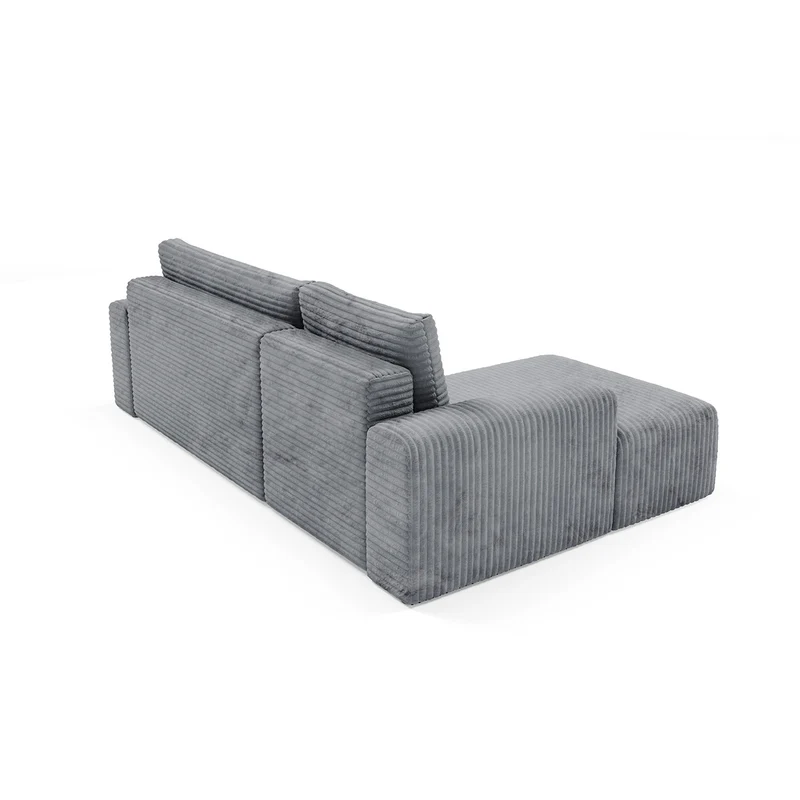 Canapé d'angle gauche convertible 3 places avec coffre Romeo Gris foncé