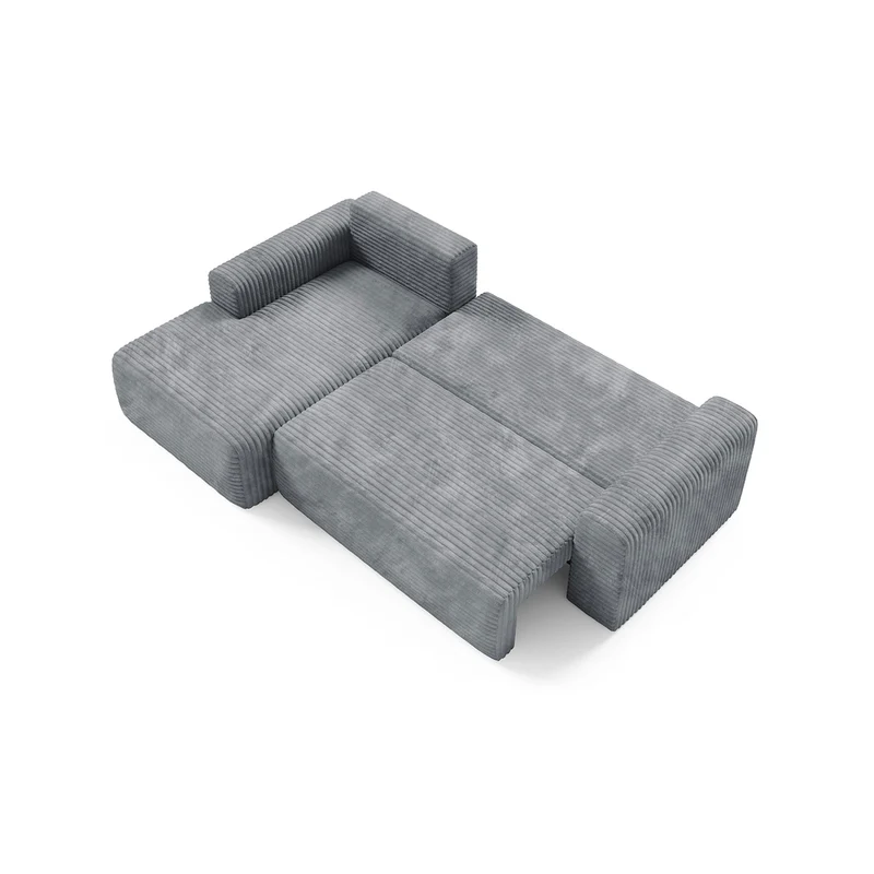 Canapé d'angle gauche convertible 3 places avec coffre Romeo Gris foncé