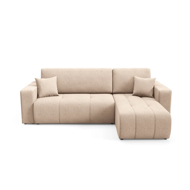 Canapé d'angle réversible convertible 3 places avec coffre Vasco Beige