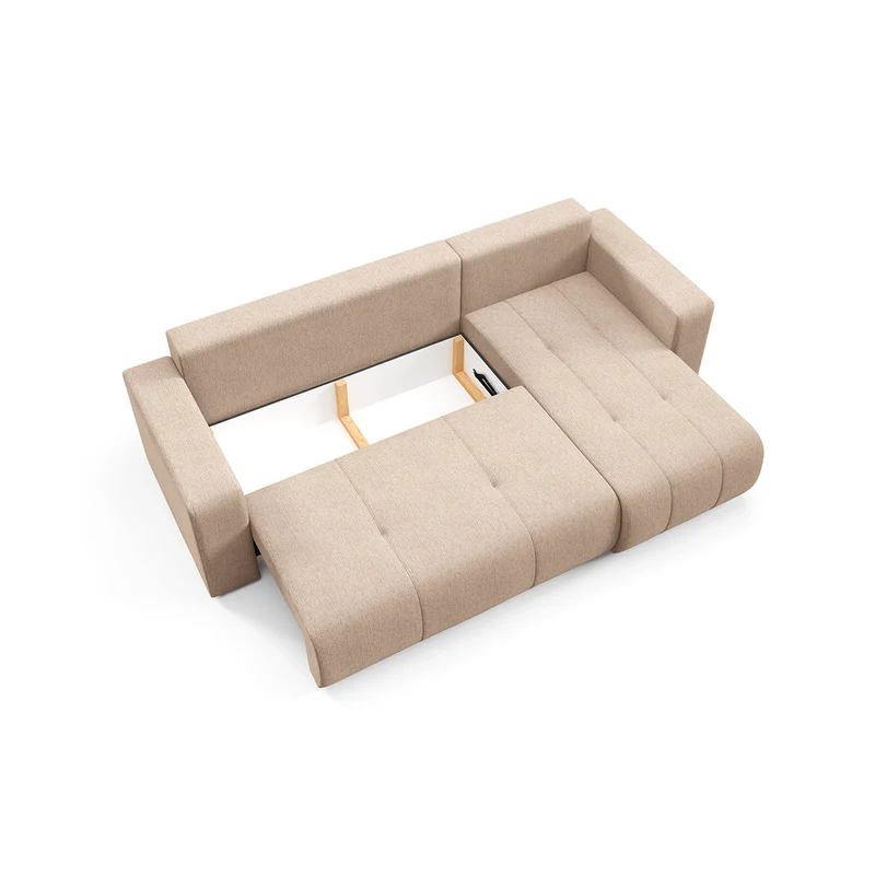 Canapé d'angle réversible convertible 3 places avec coffre Vasco Beige