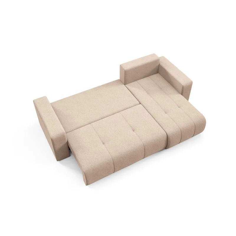 Canapé d'angle réversible convertible 3 places avec coffre Vasco Beige