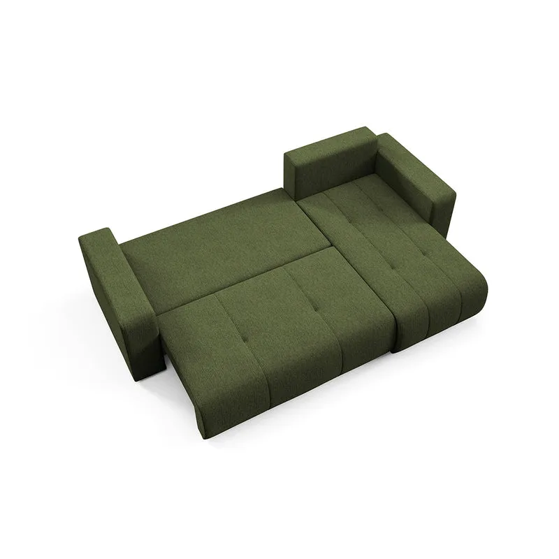Canapé d'angle réversible convertible 3 places avec coffre Vasco Vert