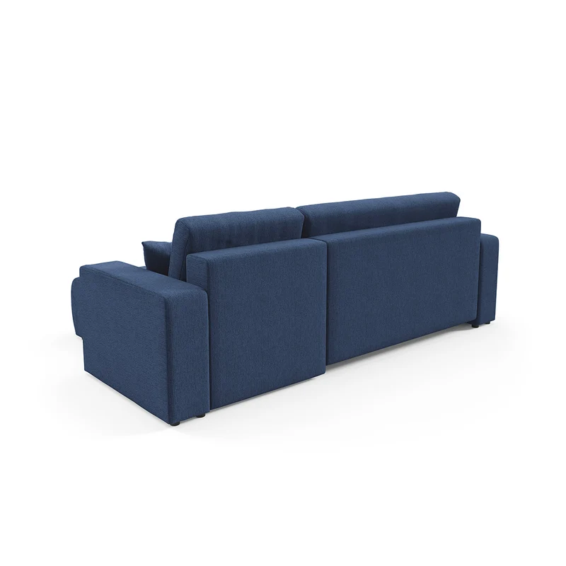 Canapé d'angle réversible convertible 3 places avec coffre Vasco Bleu