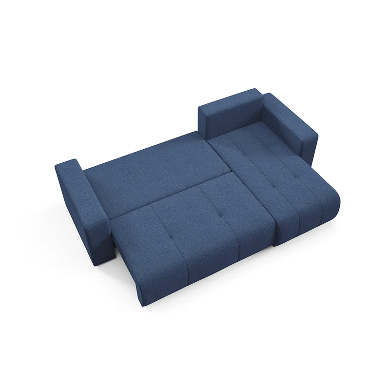 Canapé d'angle réversible convertible 3 places avec coffre Vasco Bleu