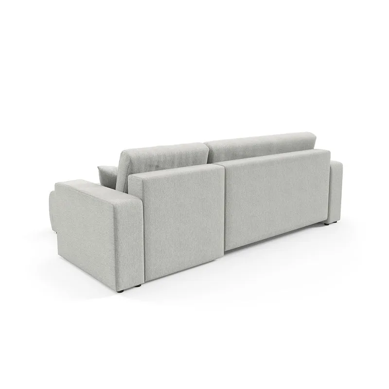 Canapé d'angle réversible convertible 3 places avec coffre Vasco Gris clair