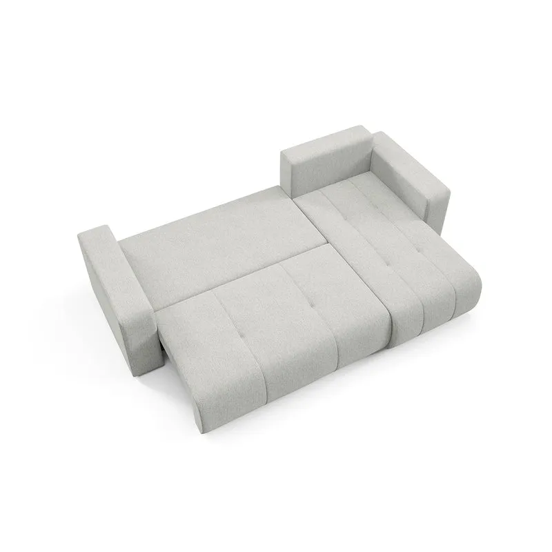 Canapé d'angle réversible convertible 3 places avec coffre Vasco Gris clair