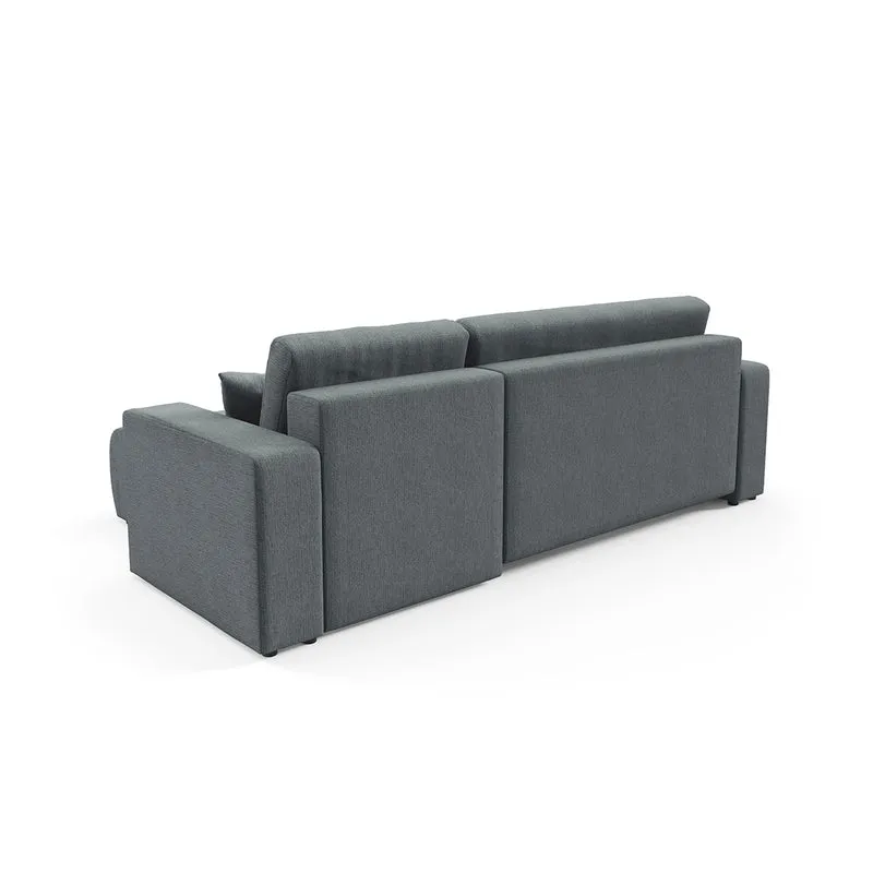 Canapé d'angle réversible convertible 3 places avec coffre Vasco Gris