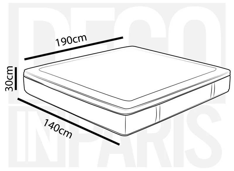 Matelas hybride ressorts ensachés 140 x 190 cm épaisseur 30 cm ASTRO