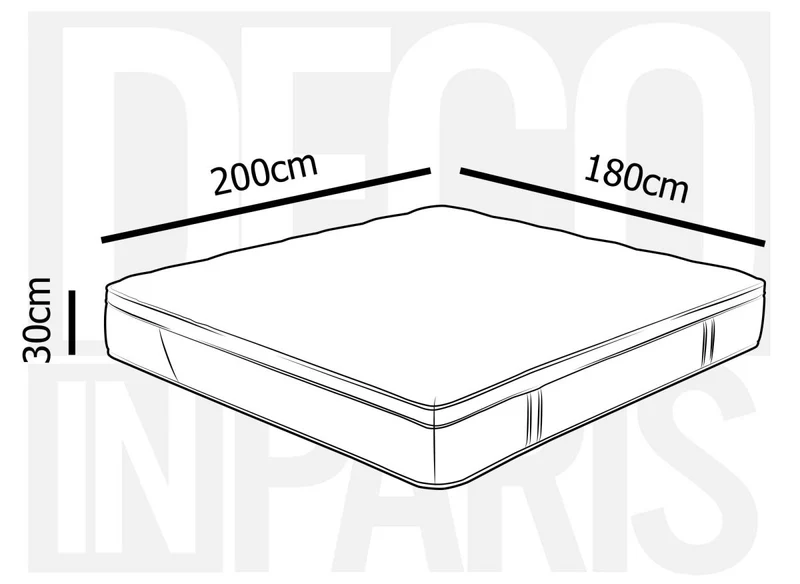 Matelas hybride mousse et ressorts ensachés 180 x 200 cm épaisseur 30 cm MANOA
