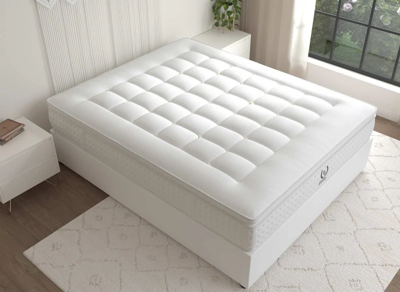 Matelas hybride mousse mémoire en gel et ressorts ensachés 140 x 190 cm épaisseur 31 cm SERENA