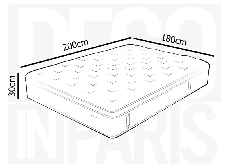 Matelas hybride ressorts ensachés 180 x 200 cm épaisseur 30 cm RAFAEL