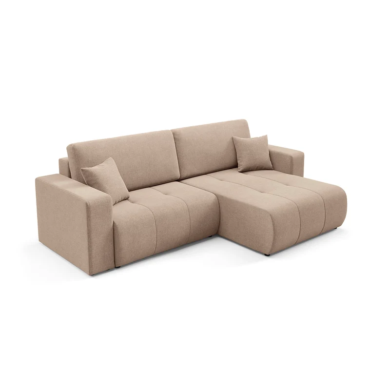 Canapé d'angle réversible convertible 3 places avec coffre Giulia Beige