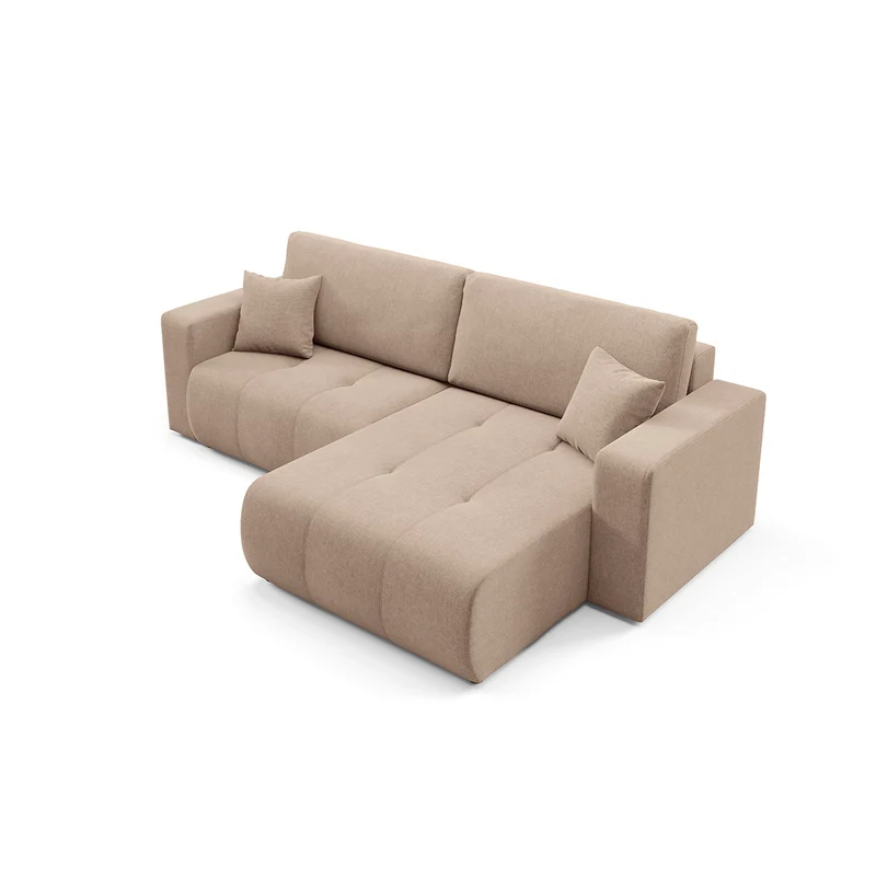 Canapé d'angle réversible convertible 3 places avec coffre Giulia Beige