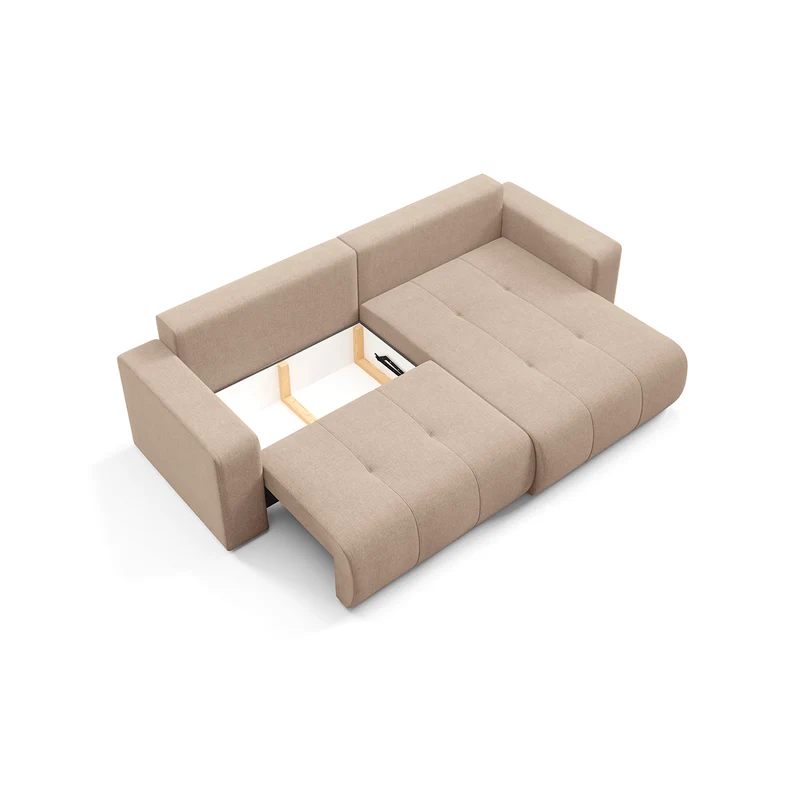 Canapé d'angle réversible convertible 3 places avec coffre Giulia Beige