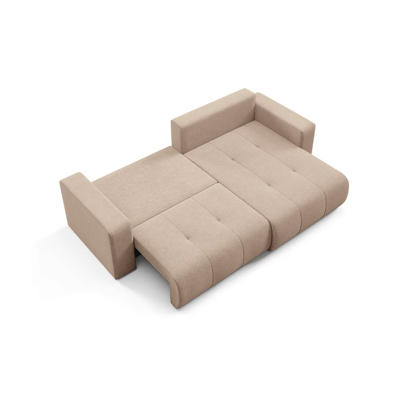 Canapé d'angle réversible convertible 3 places avec coffre Giulia Beige