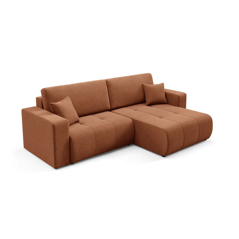 Canapé d'angle réversible convertible 3 places avec coffre Giulia Terracotta