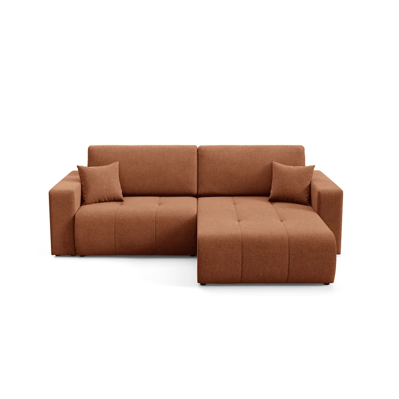 Canapé d'angle réversible convertible 3 places avec coffre Giulia Terracotta