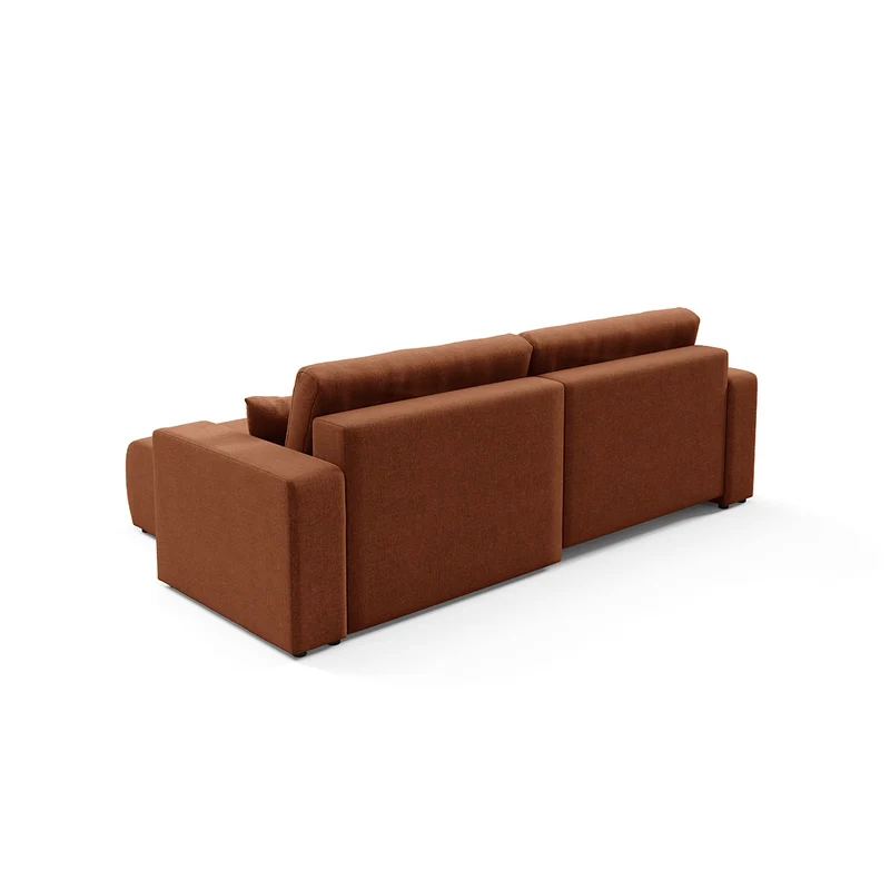 Canapé d'angle réversible convertible 3 places avec coffre Giulia Terracotta