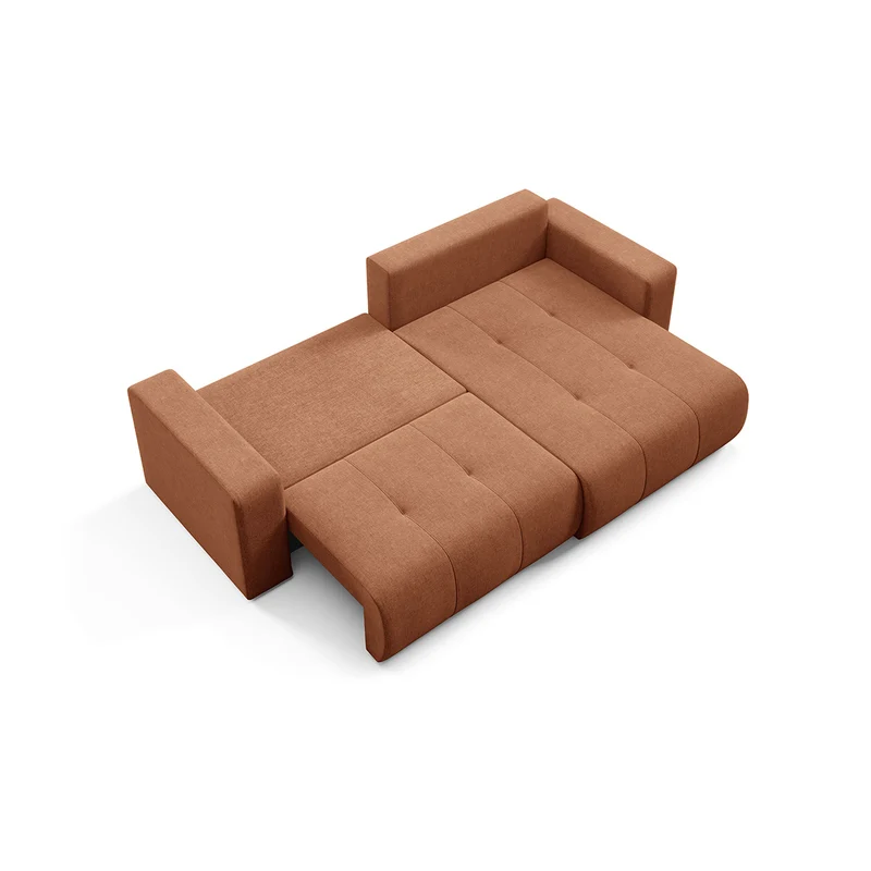 Canapé d'angle réversible convertible 3 places avec coffre Giulia Terracotta