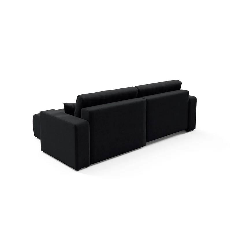 Canapé d'angle réversible convertible 3 places avec coffre Giulia Noir