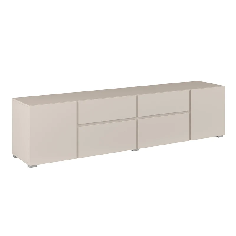Meuble TV 4 portes 2 tiroirs 195 cm Maxis Cachemire
