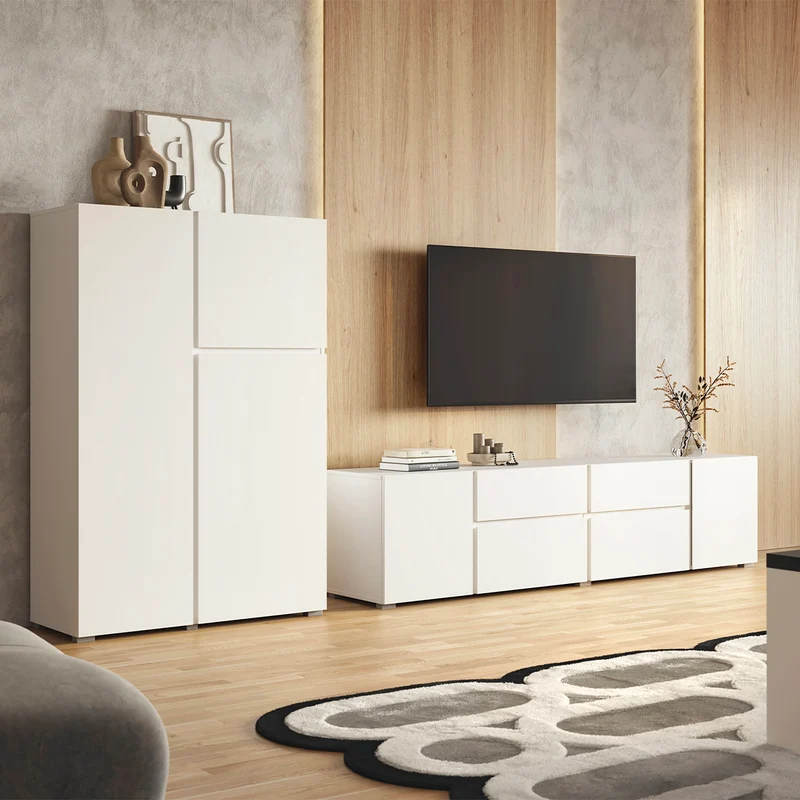 Buffet haut 3 portes Maxis Blanc