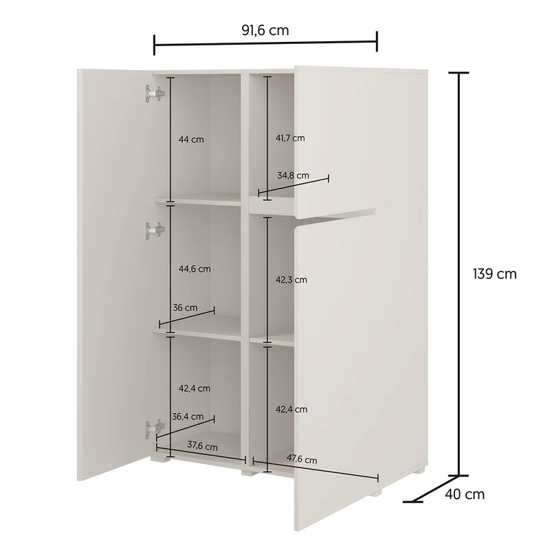 Buffet haut 3 portes Maxis Blanc