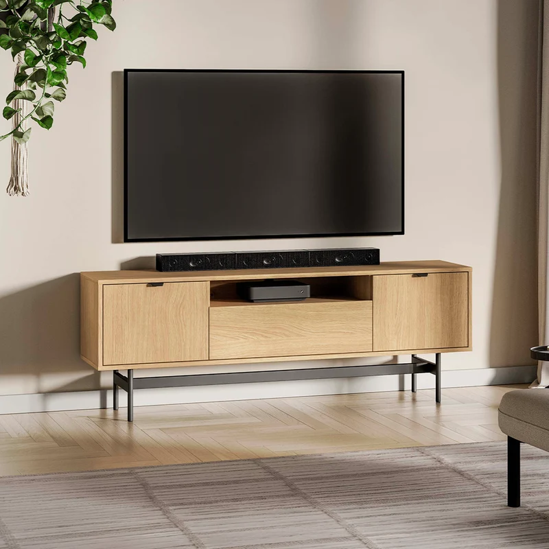 Meuble TV 3 portes 150 cm Nila Bois