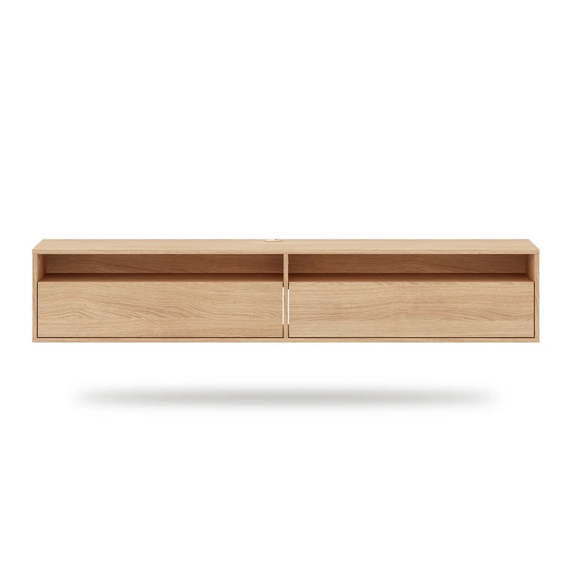 Meuble TV mural 2 portes 180 cm Nila Bois