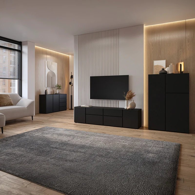 Buffet 2 portes 4 tiroirs Maxis Noir