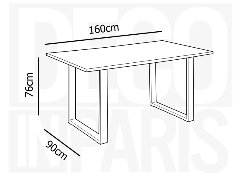 Table à manger rectangulaire couleur chêne 160cm LINE