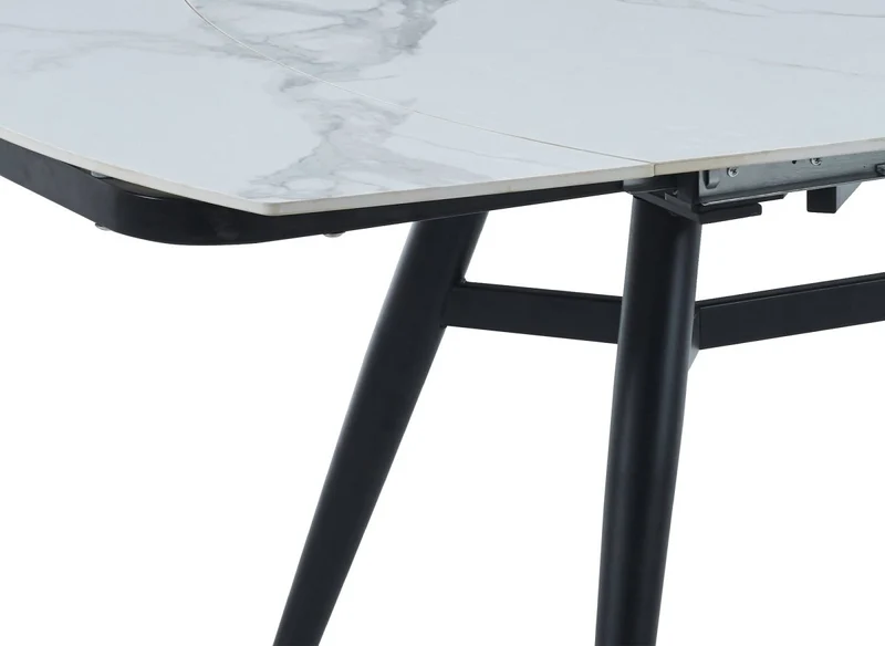 Table à manger rectangulaire extensible effet marbre 120-180 cm JENA