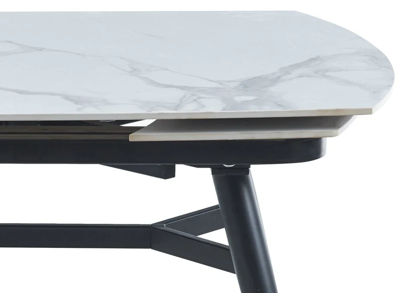 Table à manger rectangulaire extensible effet marbre 120-180 cm JENA