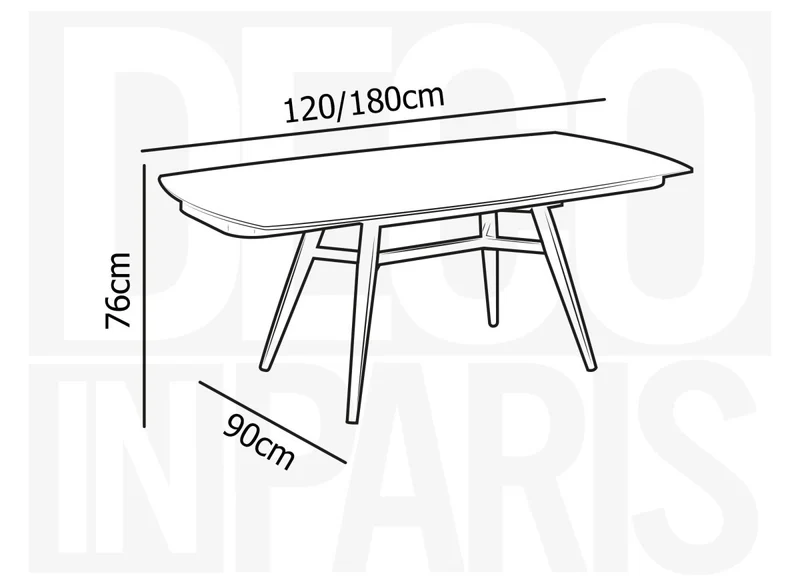Table à manger rectangulaire extensible effet marbre 120-180 cm JENA