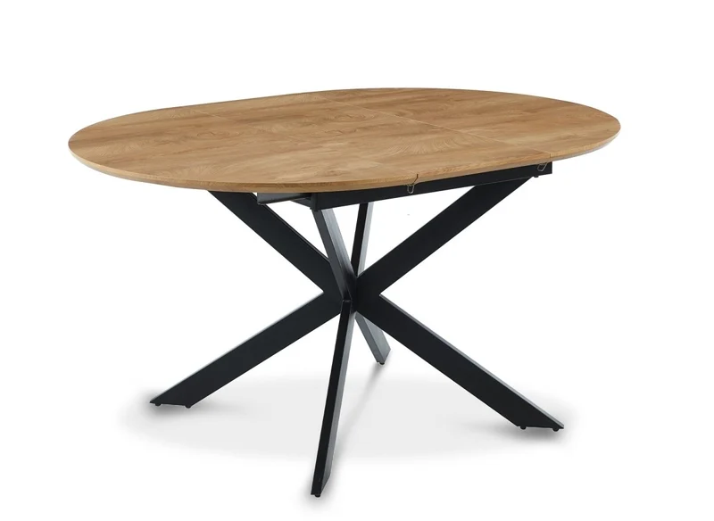 Table à manger ronde à rallonge couleur chêne 110-150 cm VENOM