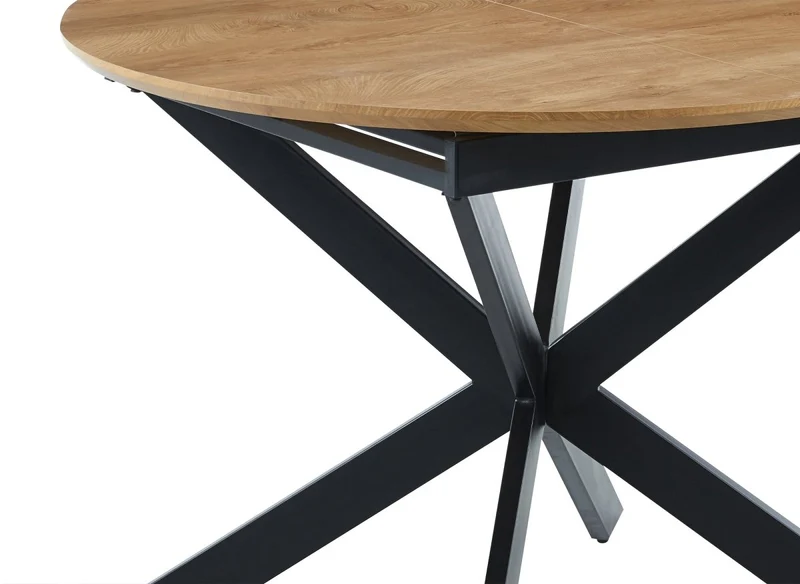 Table à manger ronde à rallonge couleur chêne 110-150 cm VENOM