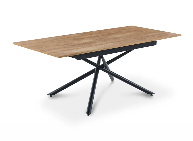 Table à manger rectangulaire à rallonge couleur chêne foncé 160-200 cm ZORO