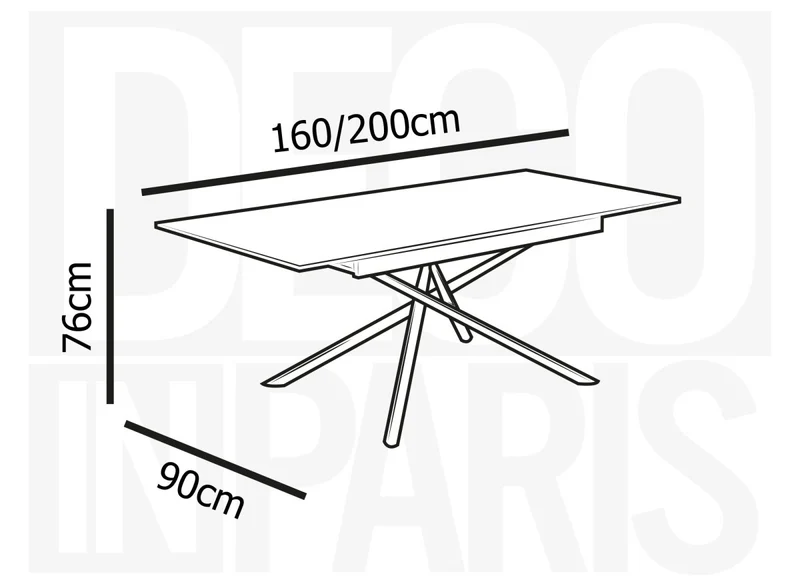 Table à manger rectangulaire à rallonge couleur chêne foncé 160-200 cm ZORO