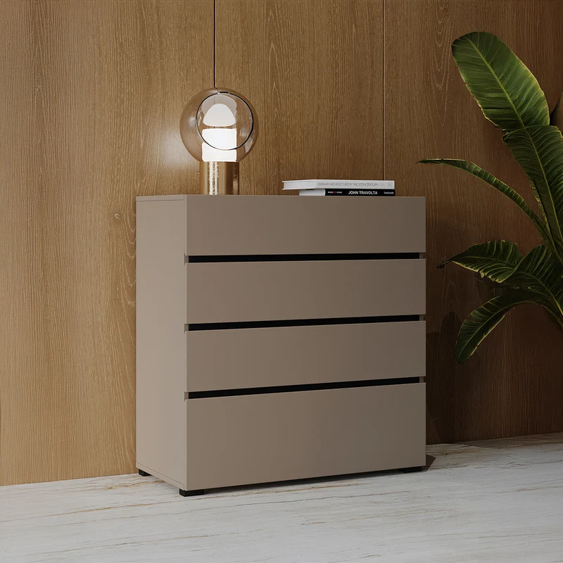 Commode 4 tiroirs Lilia Taupe