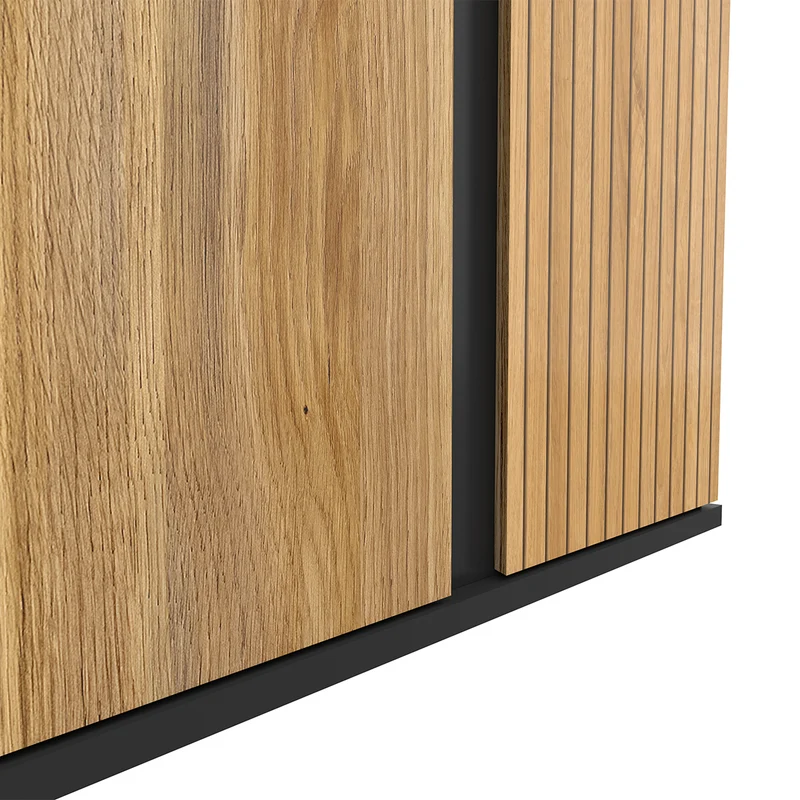 Armoire 2 portes Pia Noir et Bois