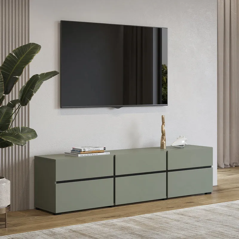Meuble TV 3 portes 180 cm Lilia Vert
