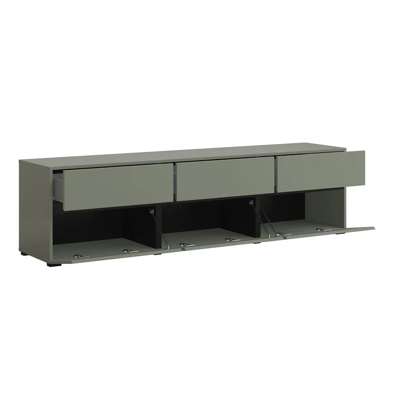 Meuble TV 3 portes 180 cm Lilia Vert