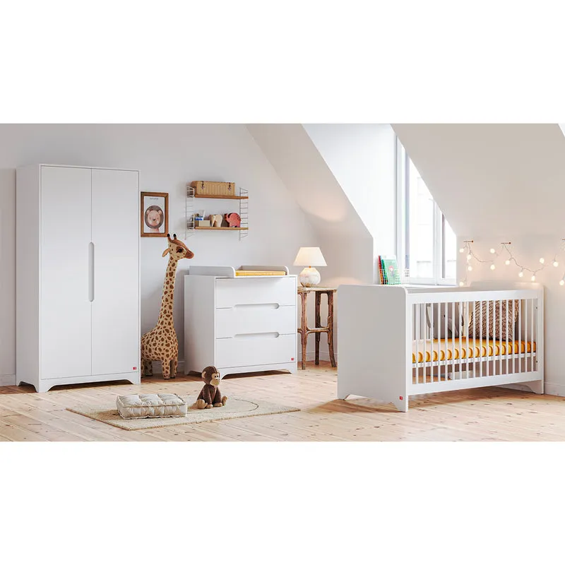 Commode 3 tiroirs et armoire 2 portes Vox Ova Blanc