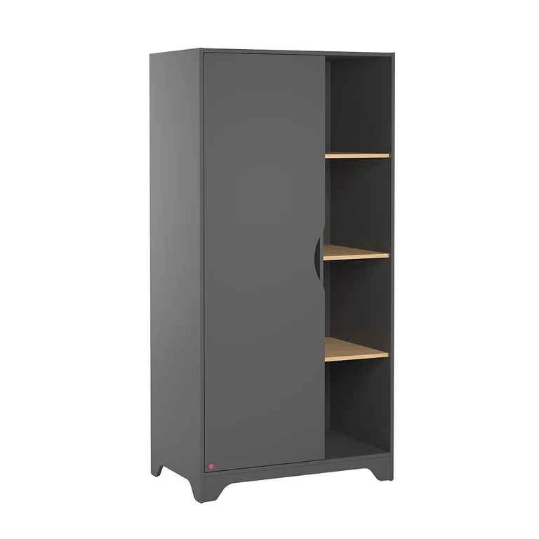 Commode à langer et Armoire 1 porte Vox Leaf Gris et bois
