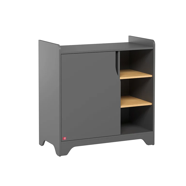 Lit bébé évolutif et commode à langer Vox Leaf Gris et bois