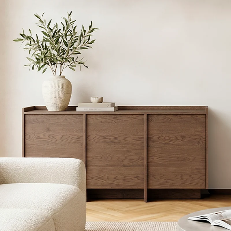Buffet 3 portes Japandi Bois foncé
