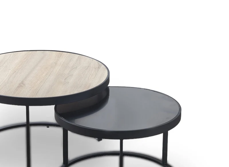 Lot de 2 tables basses rondes gigognes AMERIO
