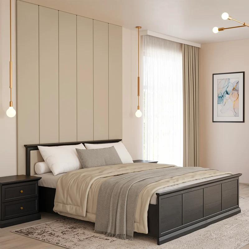 Lit 160x200 sommier inclus Toja Bois anthracite
