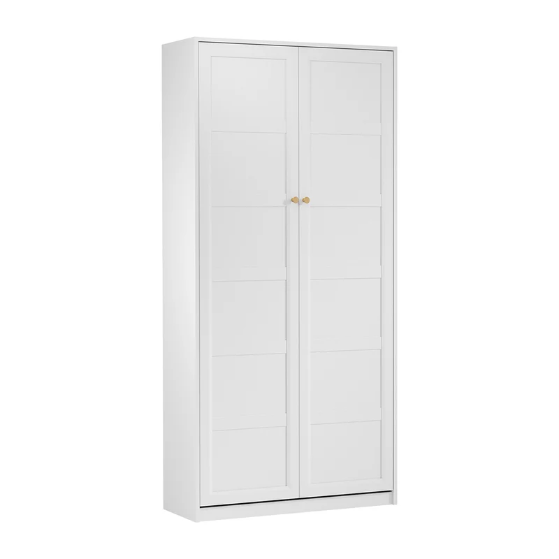 Lit escamotable 90x200 vertical sommier et tête de lit inclus Fergus Blanc